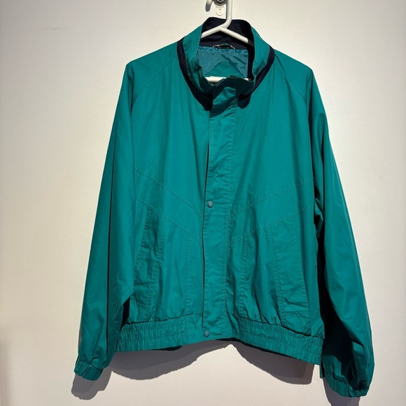 Vintage 90s Teal Windbreaker XL – Tip Top Tailors Retro Ski Jacket Streetwear - Picture 3 of 13
